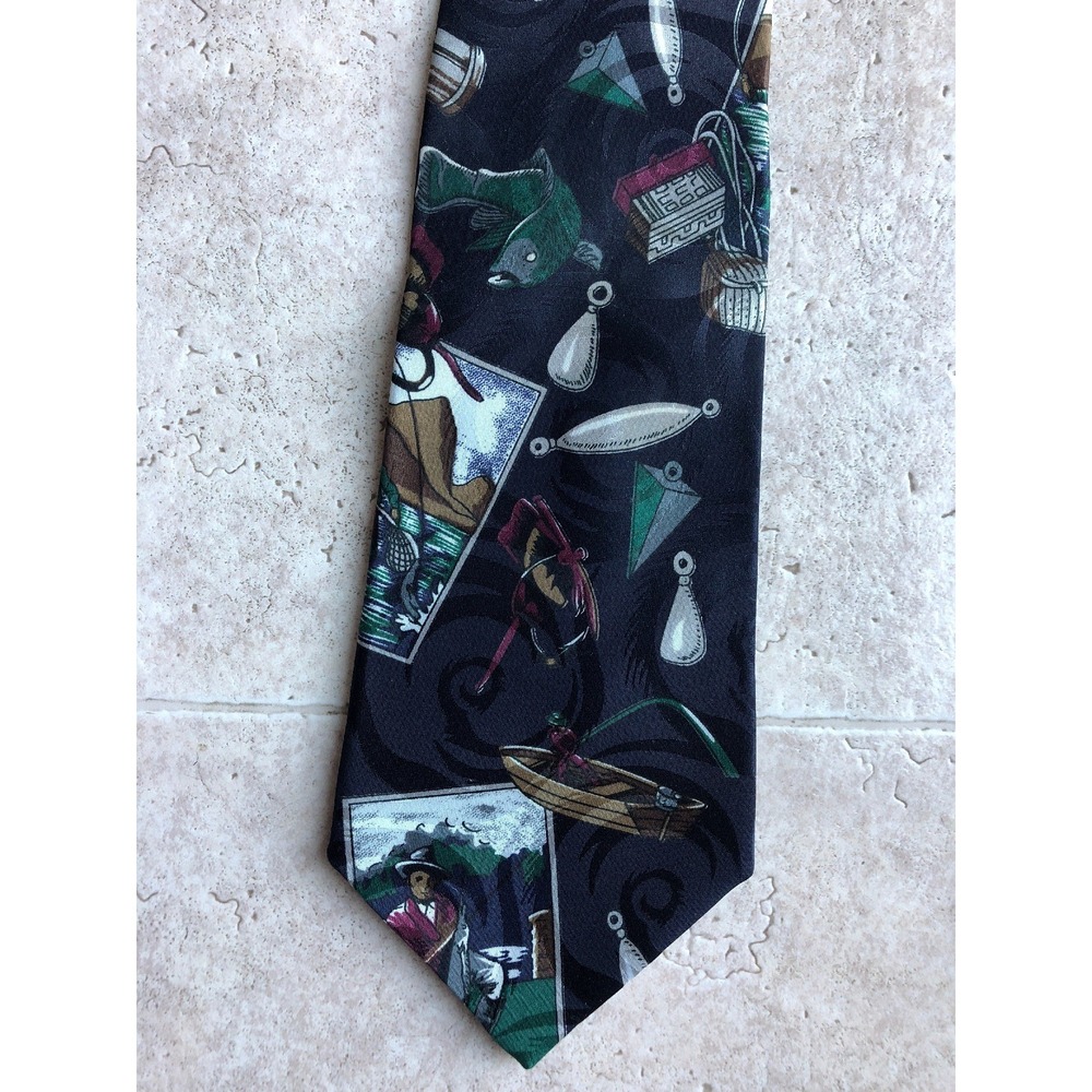 American Sports Men Fishing Theme Neck‎ Tie